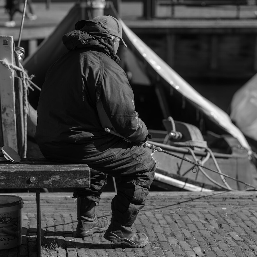 Close-up portrait of an elderly Danish fisherman